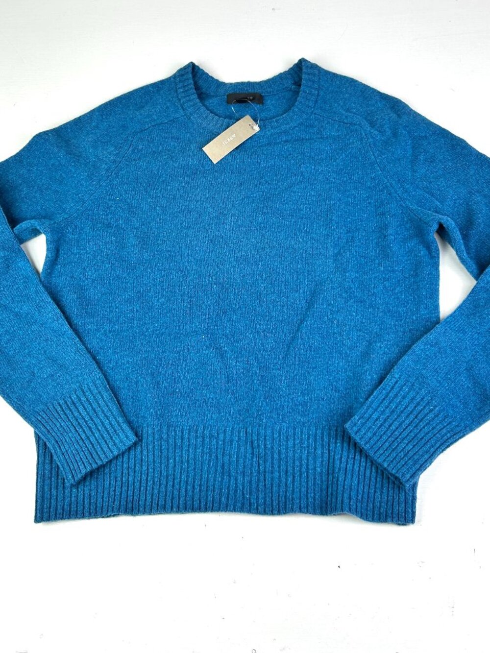 J.Crew Blue 100% Wool Crew Sweater, Size M, New With Tags, Style E6038